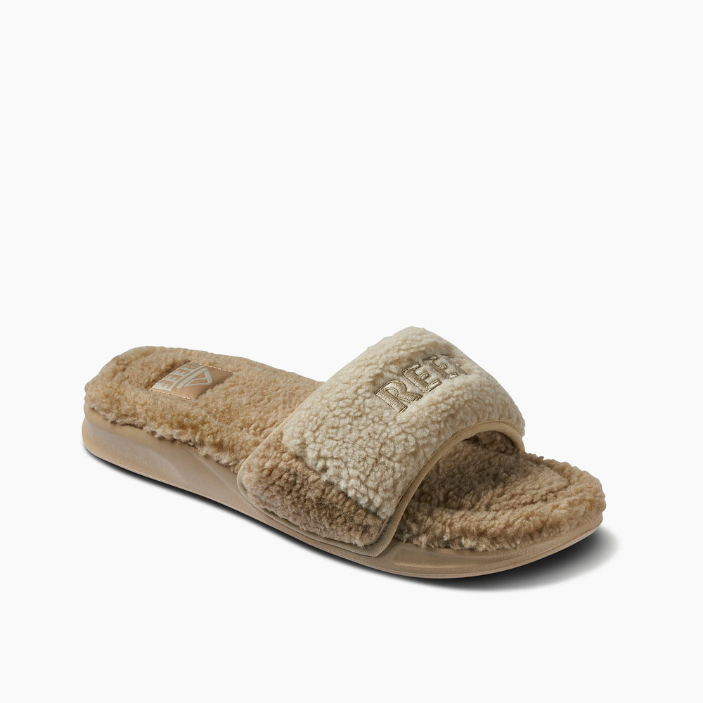 Reef Mens One Slide Chill Faux Shearling Sandals ID 13gh3e1d