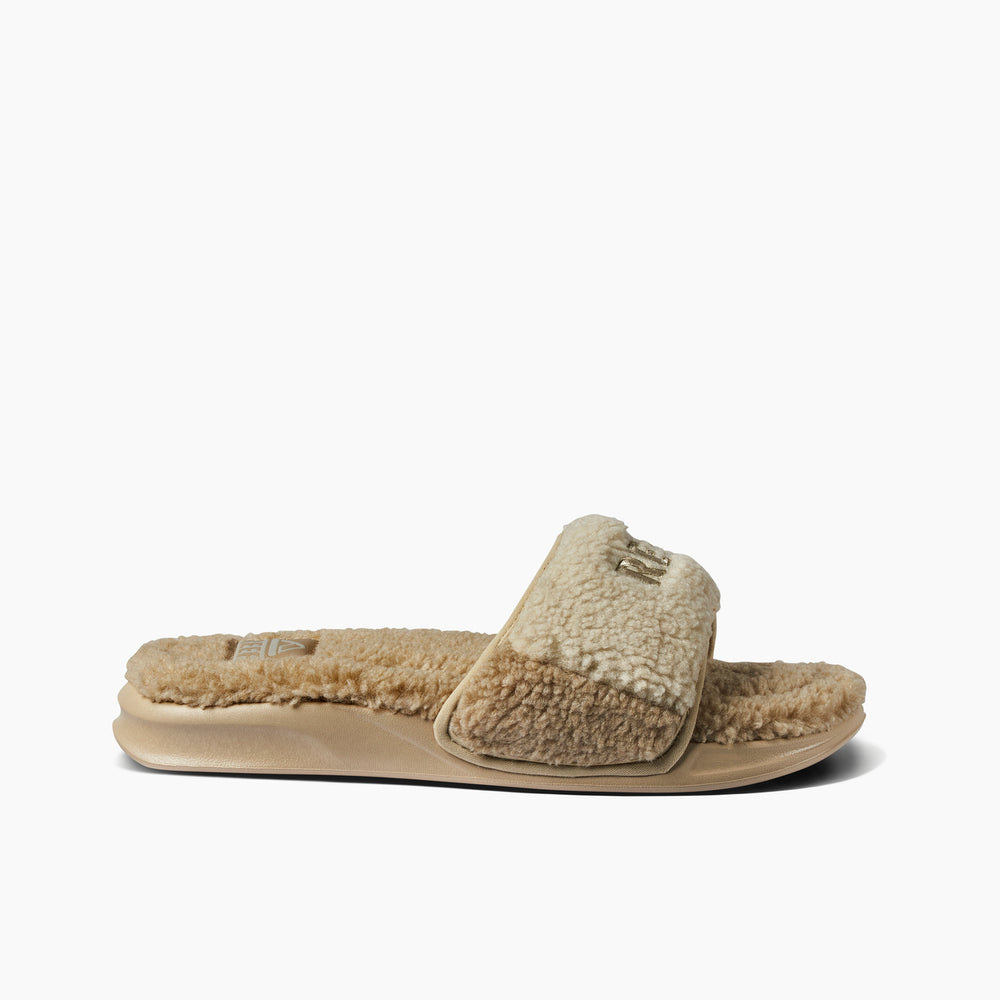 Reef Mens One Slide Chill Faux Shearling Sandals ID 13gh3e1d