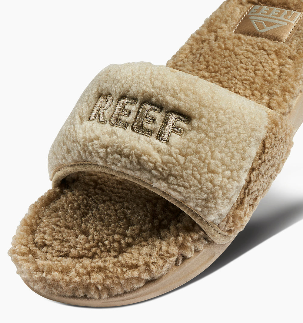 Reef Mens One Slide Chill Faux Shearling Sandals ID 13gh3e1d