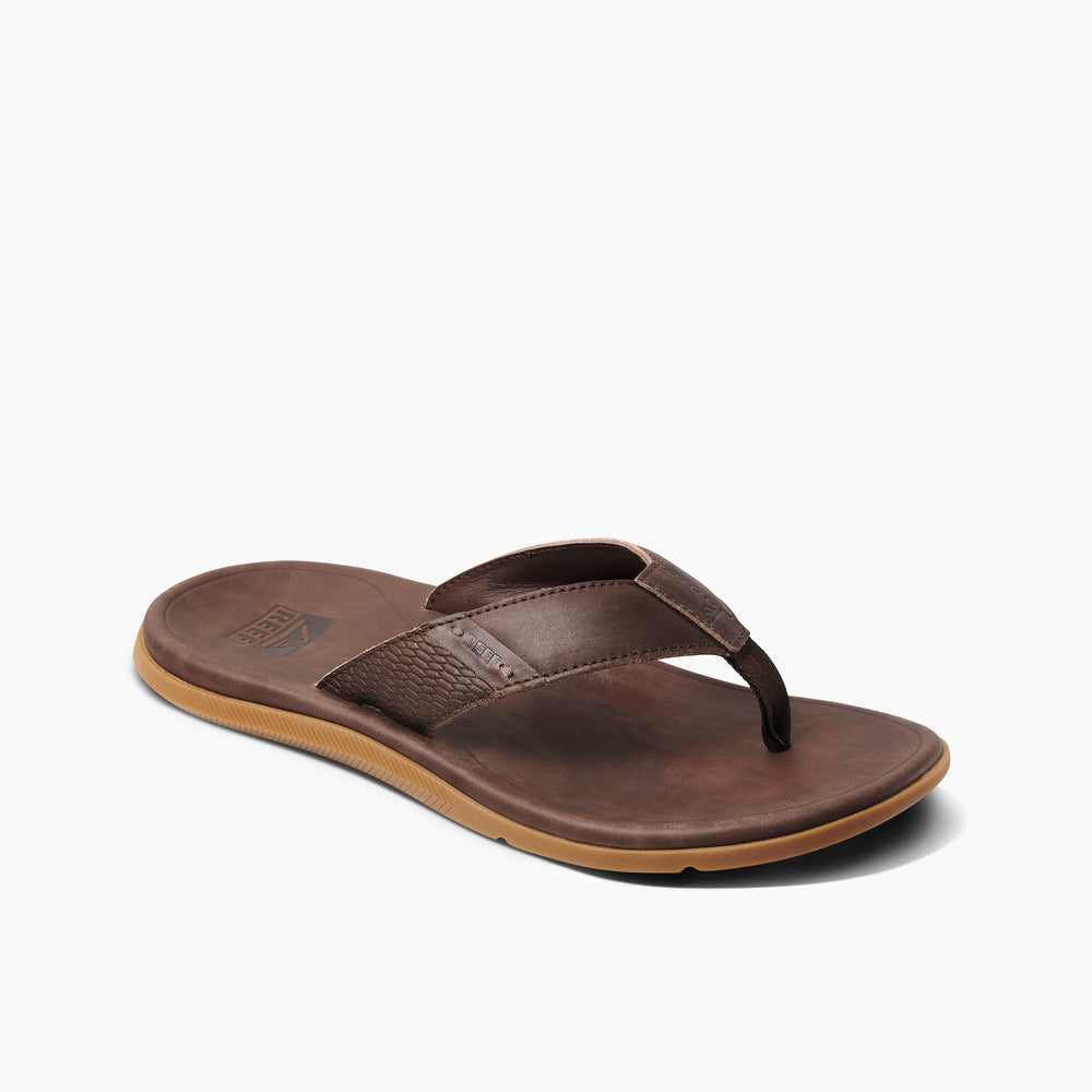 Reef Mens Sandals Leather Santa Ana in Dark Brown ID 1iR9NWqY