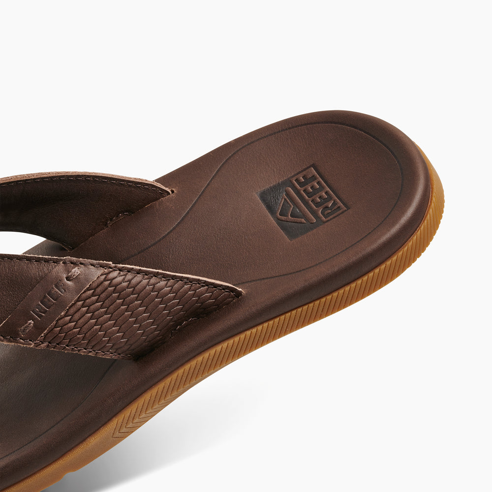 Reef Mens Sandals Leather Santa Ana in Dark Brown ID 1iR9NWqY