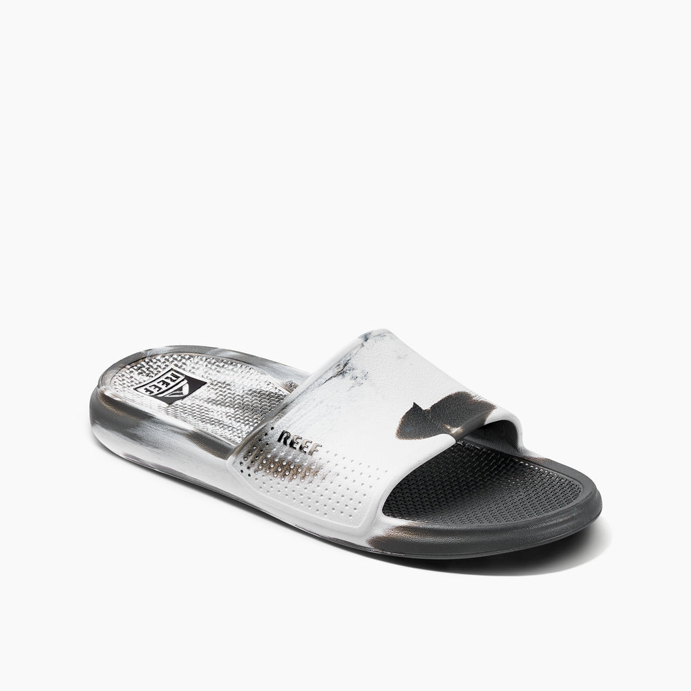 Reef Mens Sandals Oasis Slide In White/Grey Marble ID 3gwyPJ7e