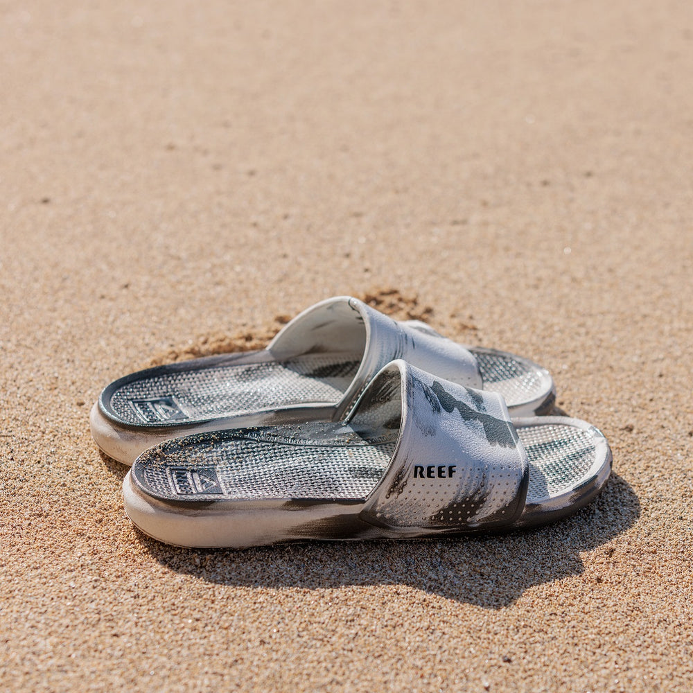 Reef Mens Sandals Oasis Slide In White/Grey Marble ID 3gwyPJ7e