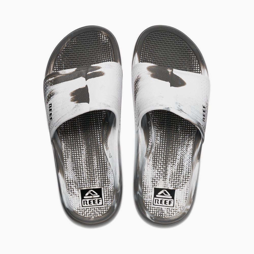 Reef Mens Sandals Oasis Slide In White/Grey Marble ID 3gwyPJ7e