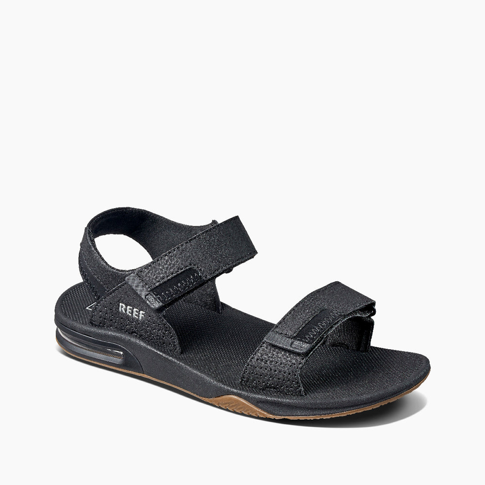 Reef Mens Fanning Baja Sandals (Black/Sliver) ID 3my9wX8l