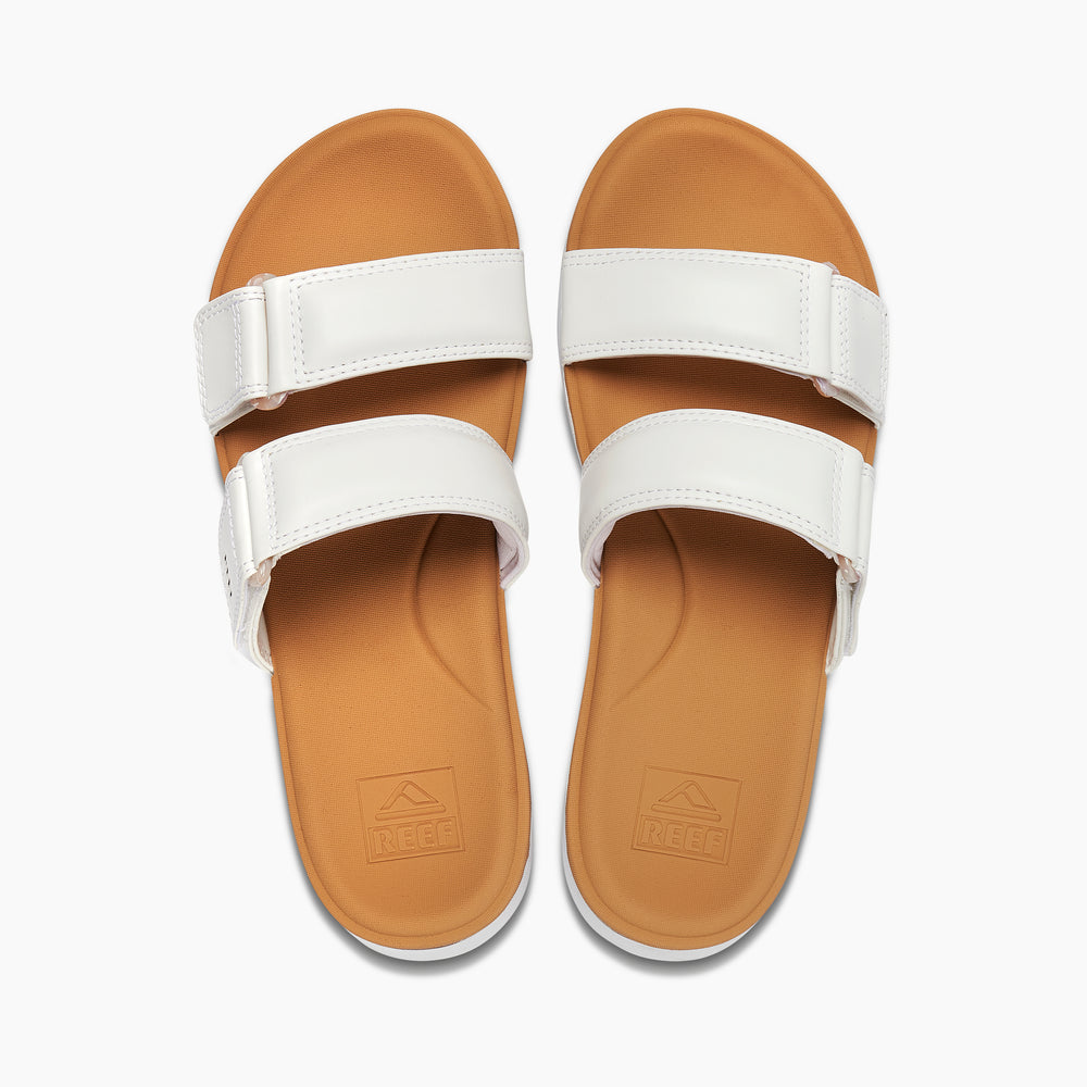 Reef Womens Cushion Cloud Roa Sandals in White/Tan ID 48GMyPzj