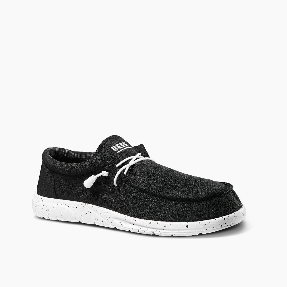 Reef Mens Cushion Coast Textile Shoes in Black/White ID 4io4WJ5d