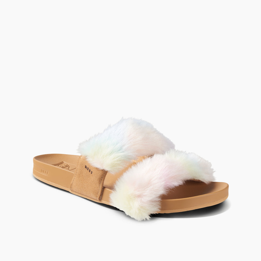 Reef Womens Cushion Vista Cozy Slides in Tie Dye ID 4oelQBGP
