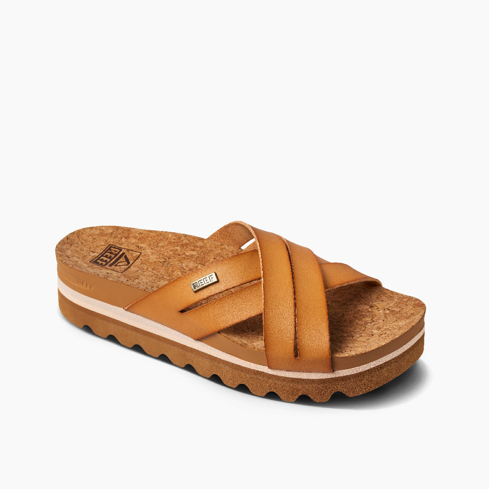 Reef Womens Cushion Bloom Hi Slides in Natural ID 5KpMRDKY