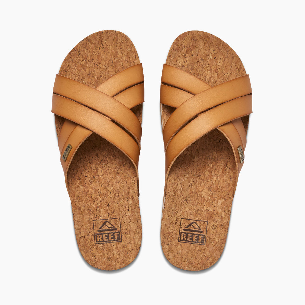 Reef Womens Cushion Bloom Hi Slides in Natural ID 5KpMRDKY