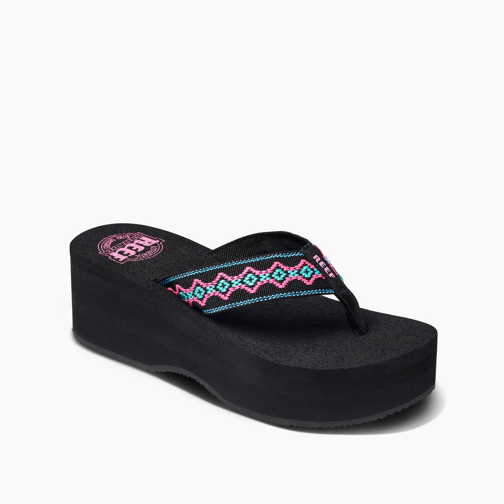 Reef Womens Sandy Hi Sandals in Black/Malibu ID 5xjM5WQG