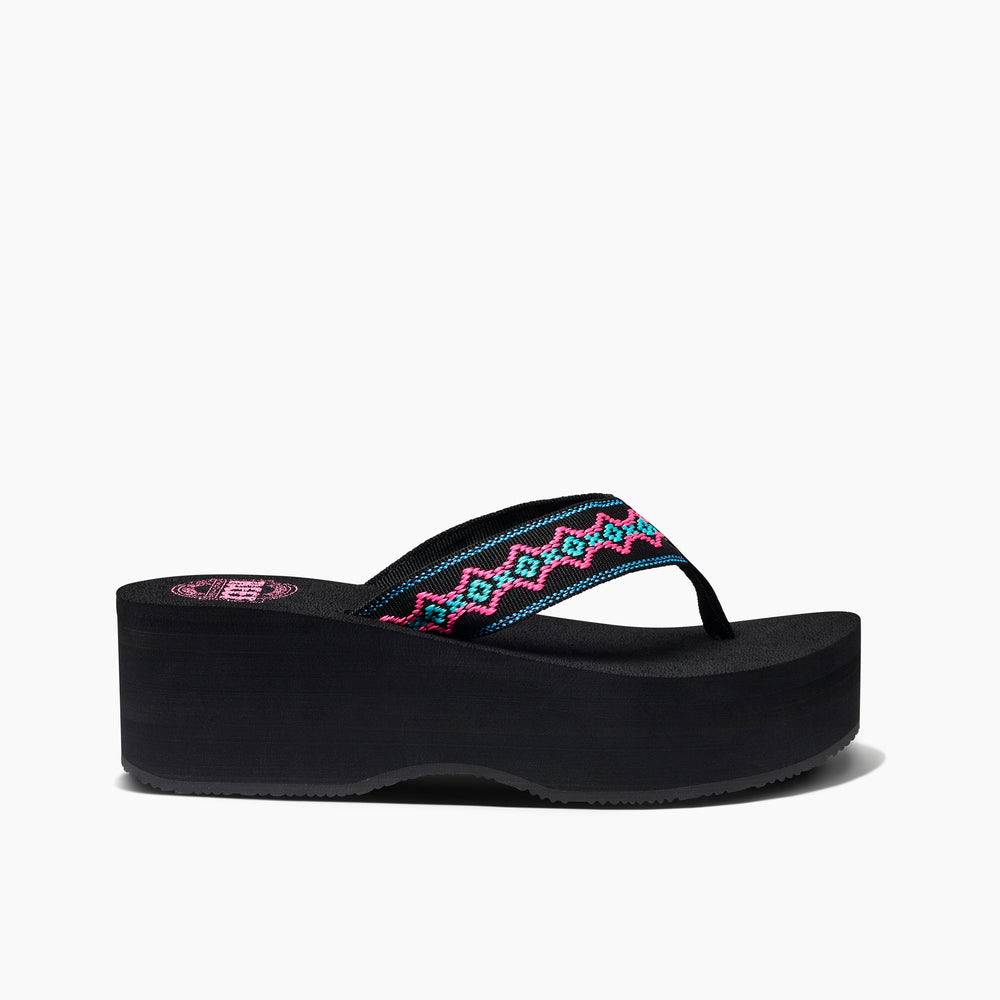 Reef Womens Sandy Hi Sandals in Black/Malibu ID 5xjM5WQG