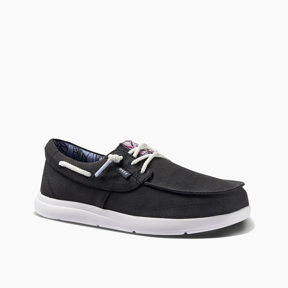 Reef Womens Cushion Coast Boat Shoes in Black ID 6isujwDF