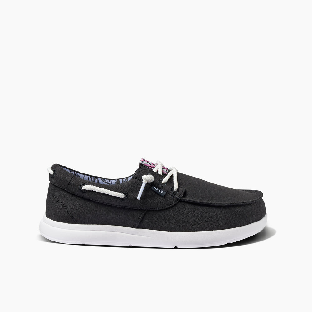 Reef Womens Cushion Coast Boat Shoes in Black ID 6isujwDF