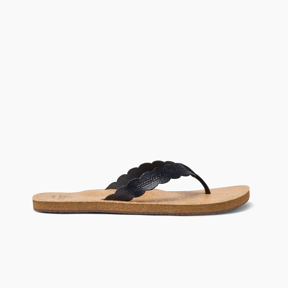 Reef Womens Cushion Celine Sandals in Black/Tan ID 7XIvboDz