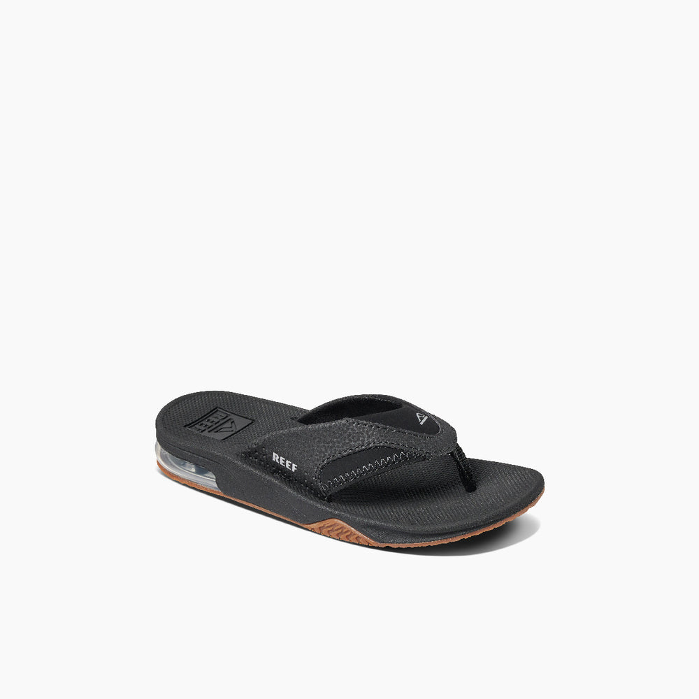 Reef Boys Sandals Kids Fanning in Black/Silver ID 7mrxS5RE Reef Boys Sandals Kids Fanning in Black/Silver ID 7mrxS5RE