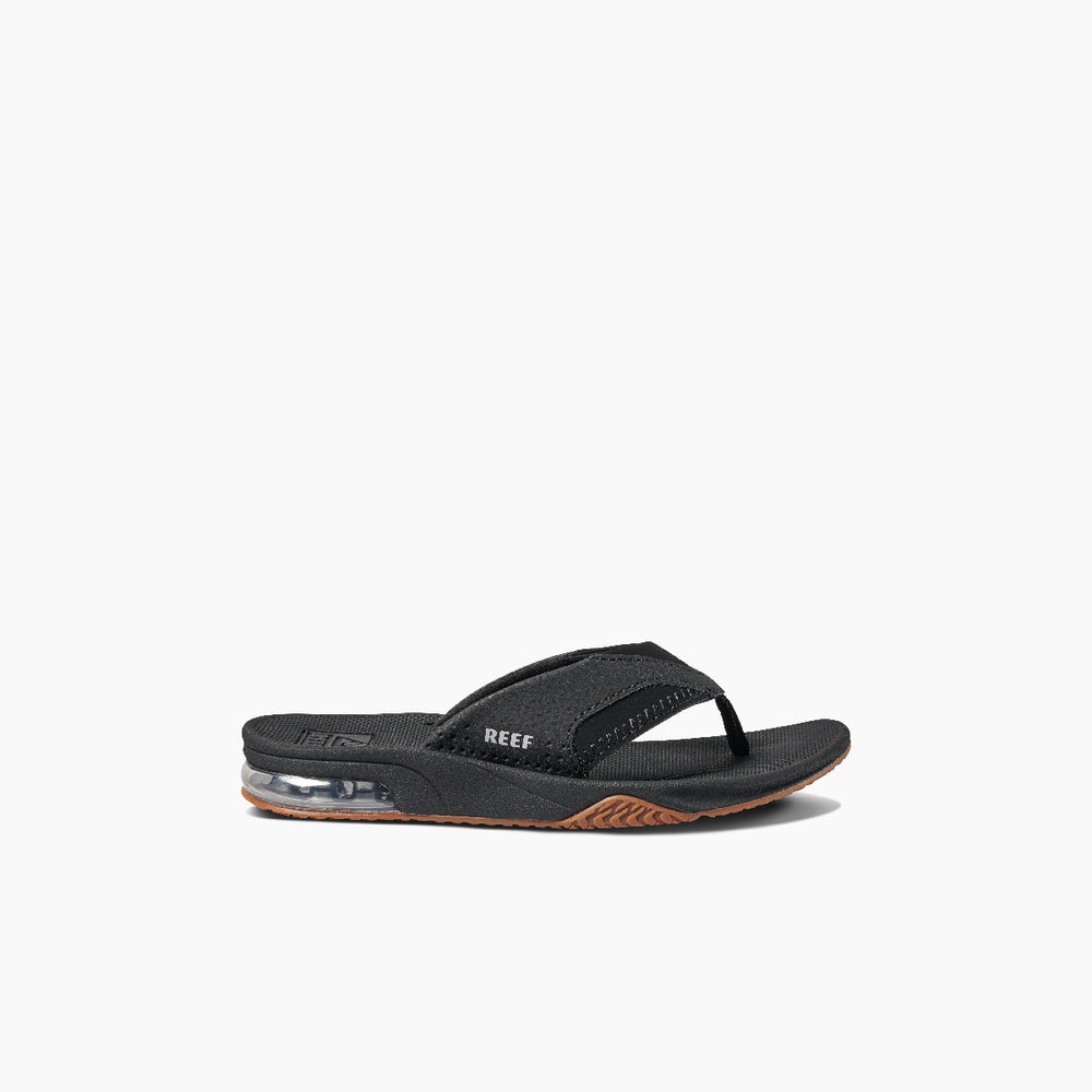 Reef Boys Sandals Kids Fanning in Black/Silver ID 7mrxS5RE Reef Boys Sandals Kids Fanning in Black/Silver ID 7mrxS5RE