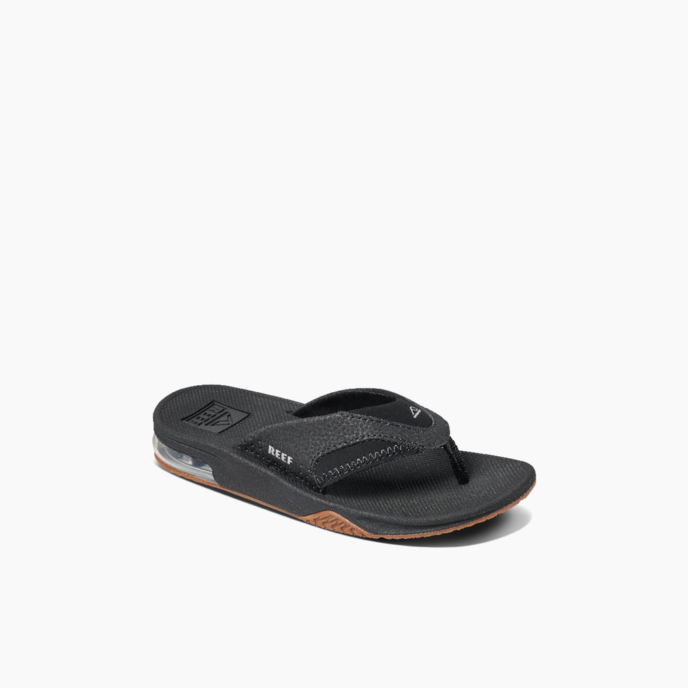 Reef Boys Sandals Kids Fanning in Black/Silver ID 7mrxS5RE Reef Boys Sandals Kids Fanning in Black/Silver ID 7mrxS5RE