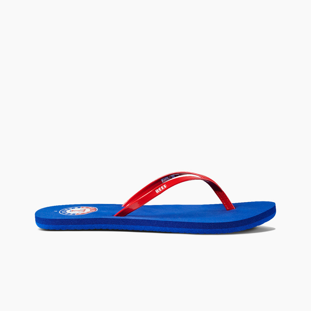 Reef Bliss x MLB Womens Baseball Flip Flops ID 8SGHEXJ9