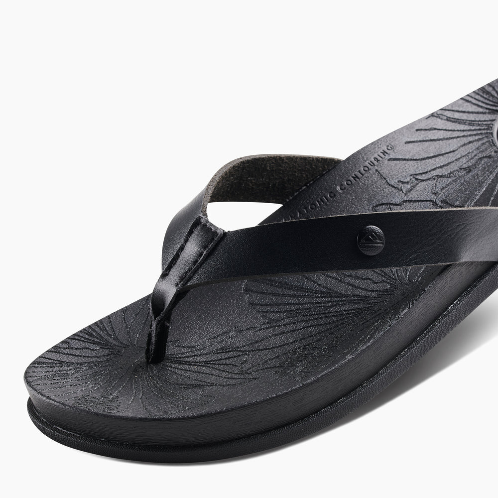Reef Womens Cushion Porto Cruz Sandals in Black Night ID 9gzigJyl