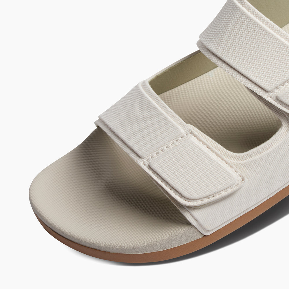 Reef Mens Cushion Tradewind Vegan Leather Slides in Bone ID Ae2rJliF