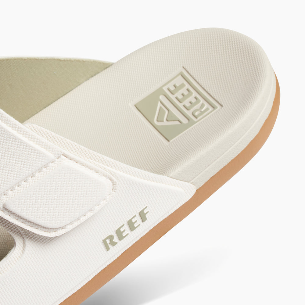 Reef Mens Cushion Tradewind Vegan Leather Slides in Bone ID Ae2rJliF