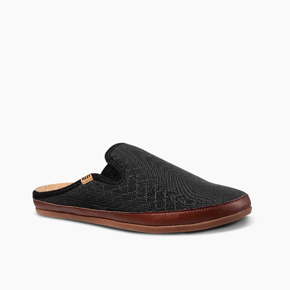 Reef Mens Cushion Homey Shoes in Black ID BK9uQsmK