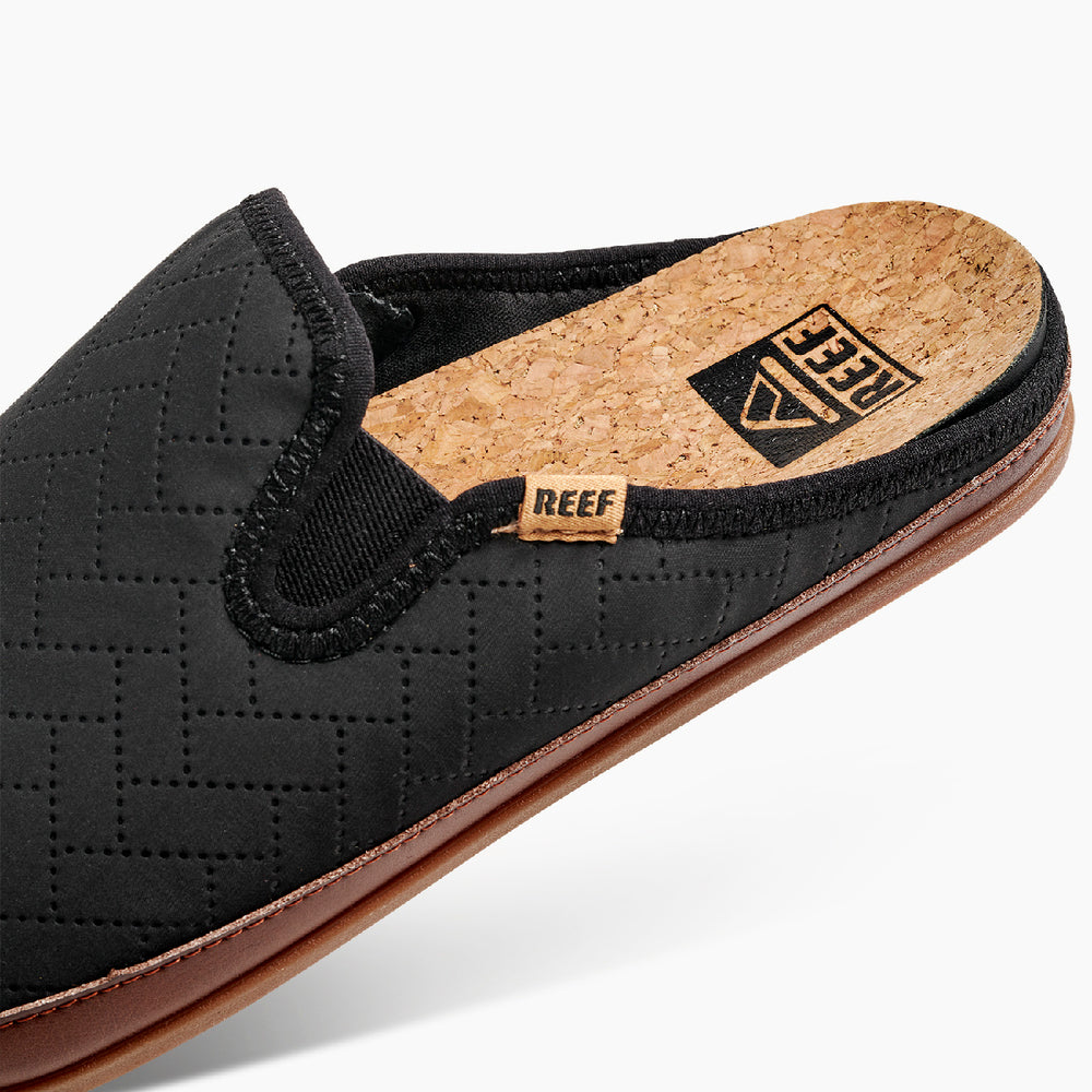 Reef Mens Cushion Homey Shoes in Black ID BK9uQsmK