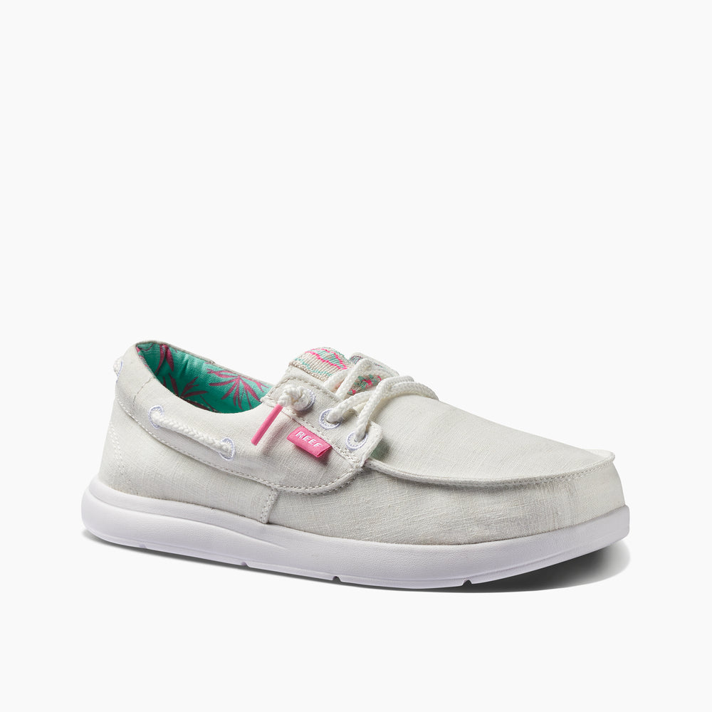 Reef Womens Cushion Coast Boat Shoes in White ID DcAhDtgS