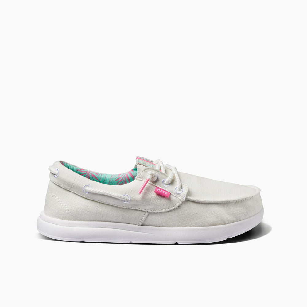 Reef Womens Cushion Coast Boat Shoes in White ID DcAhDtgS
