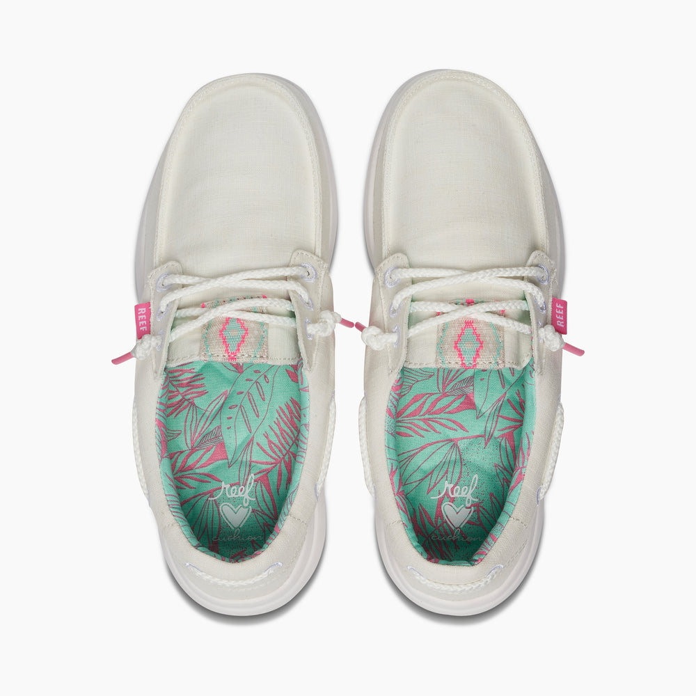 Reef Womens Cushion Coast Boat Shoes in White ID DcAhDtgS