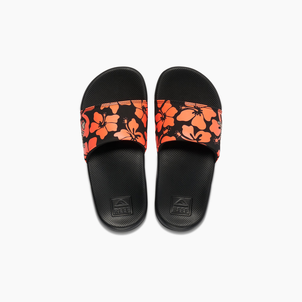 Reef Girls Slides Kids One Slide in Hibiscus Coral ID FRt2nago