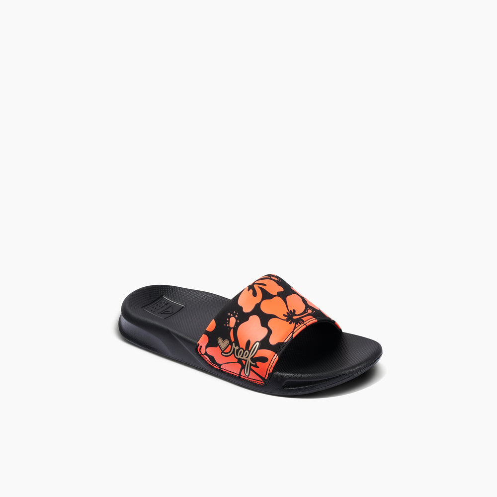 Reef Girls Slides Kids One Slide in Hibiscus Coral ID FRt2nago
