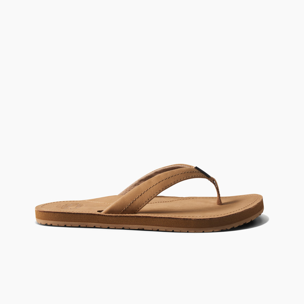 Reef Womens Drift Away X Faherty Sandals in Bronze ID FuO2E23N