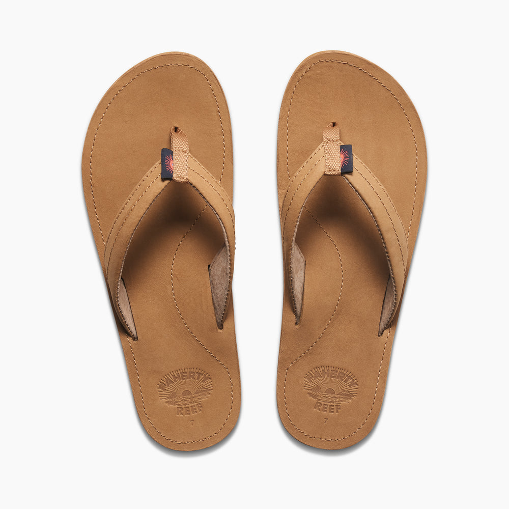 Reef Womens Drift Away X Faherty Sandals in Bronze ID FuO2E23N