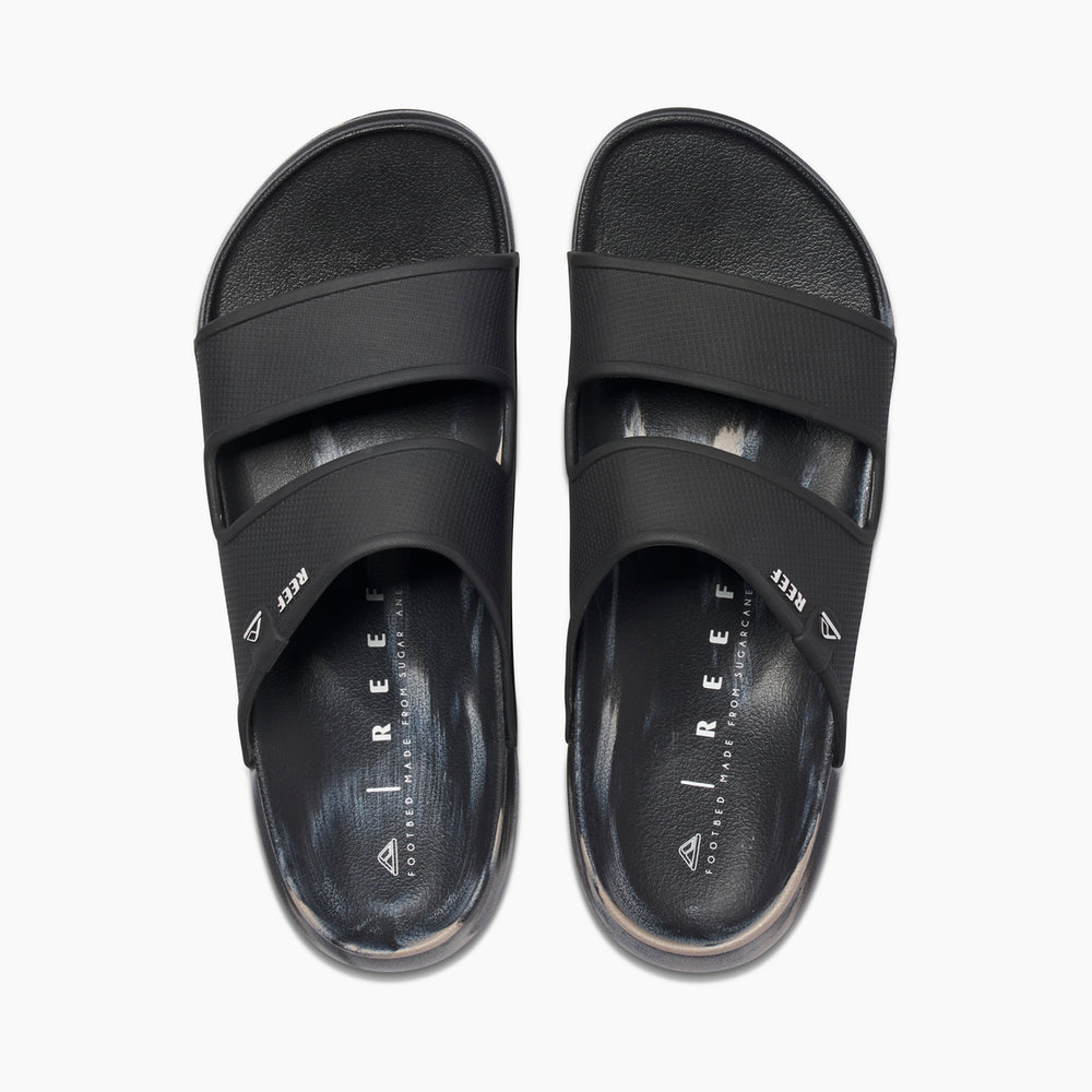 Reef Mens Oasis Double Strap Slides in Black/Taupe Marble ID HgdWgghC