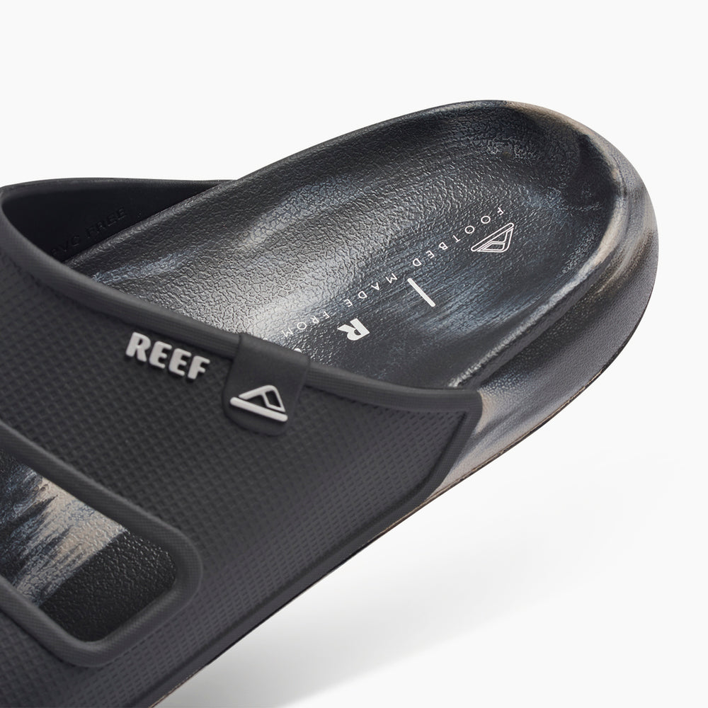 Reef Mens Oasis Double Strap Slides in Black/Taupe Marble ID HgdWgghC