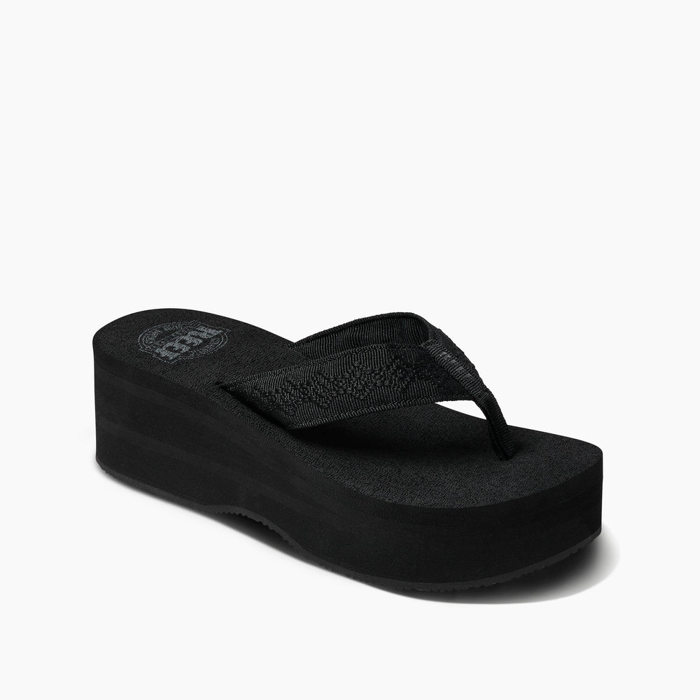 Reef Womens Sandy Hi Sandals in Black ID I33vMuQ9