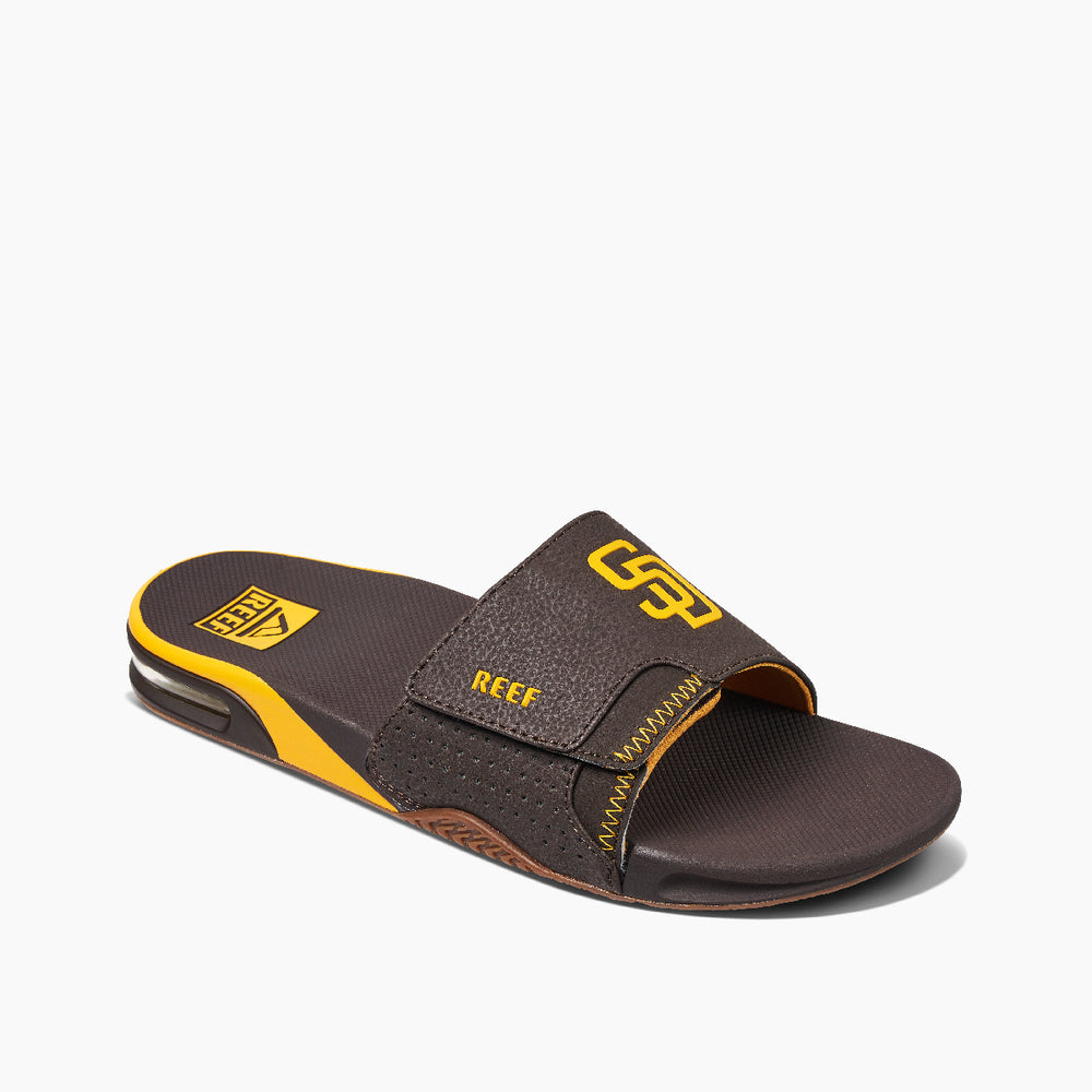 Reef Mens Fanning x MLB Slides with Bottle Opener ID IB6u3kok