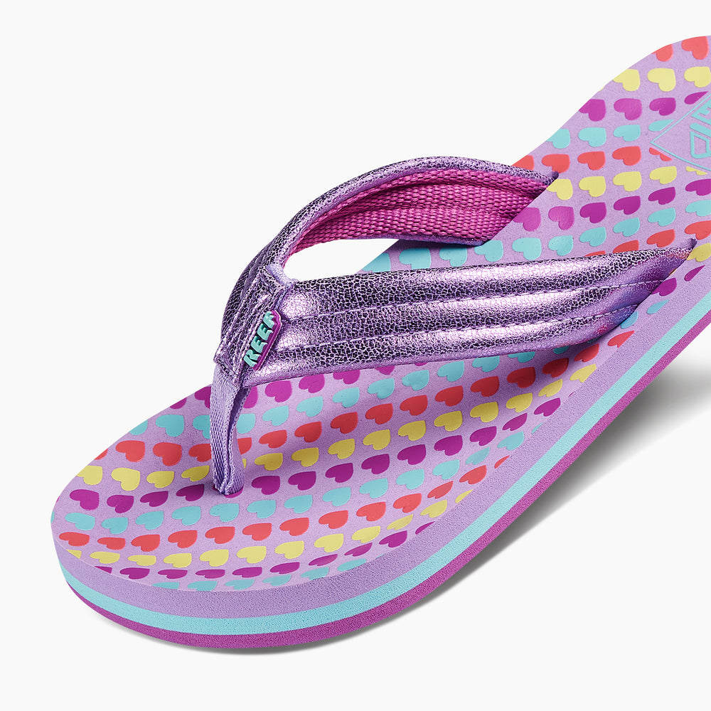 Reef Girls Sandals Kids Ahi in Lavender Hearts ID JAJ78Xgo