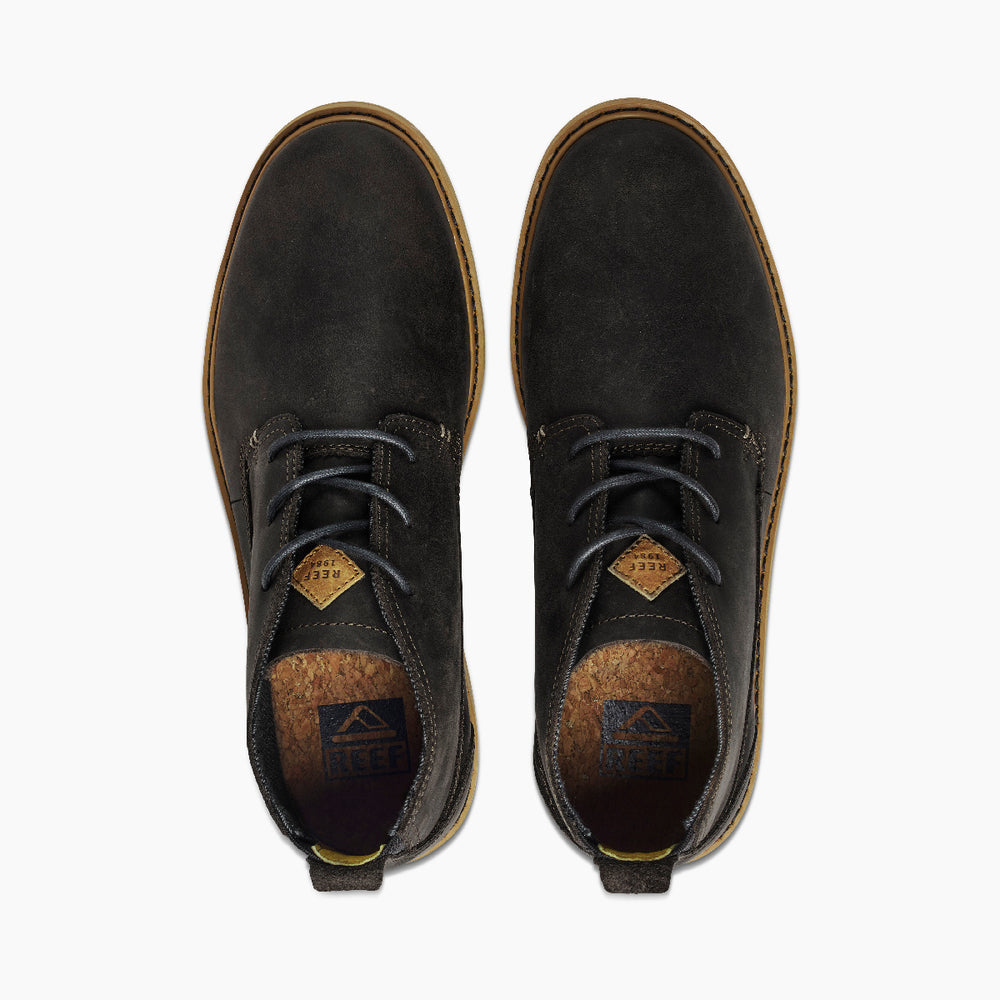 Reef Mens Reef Voyage Boot Premium Leather Shoe in Black Rock ID JzVRmSwT
