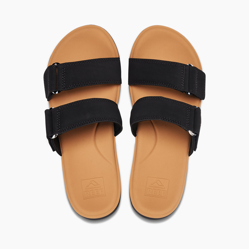 Reef Womens Cushion Cloud Roa Sandals in Black/Tan ID Kvi3AD4g