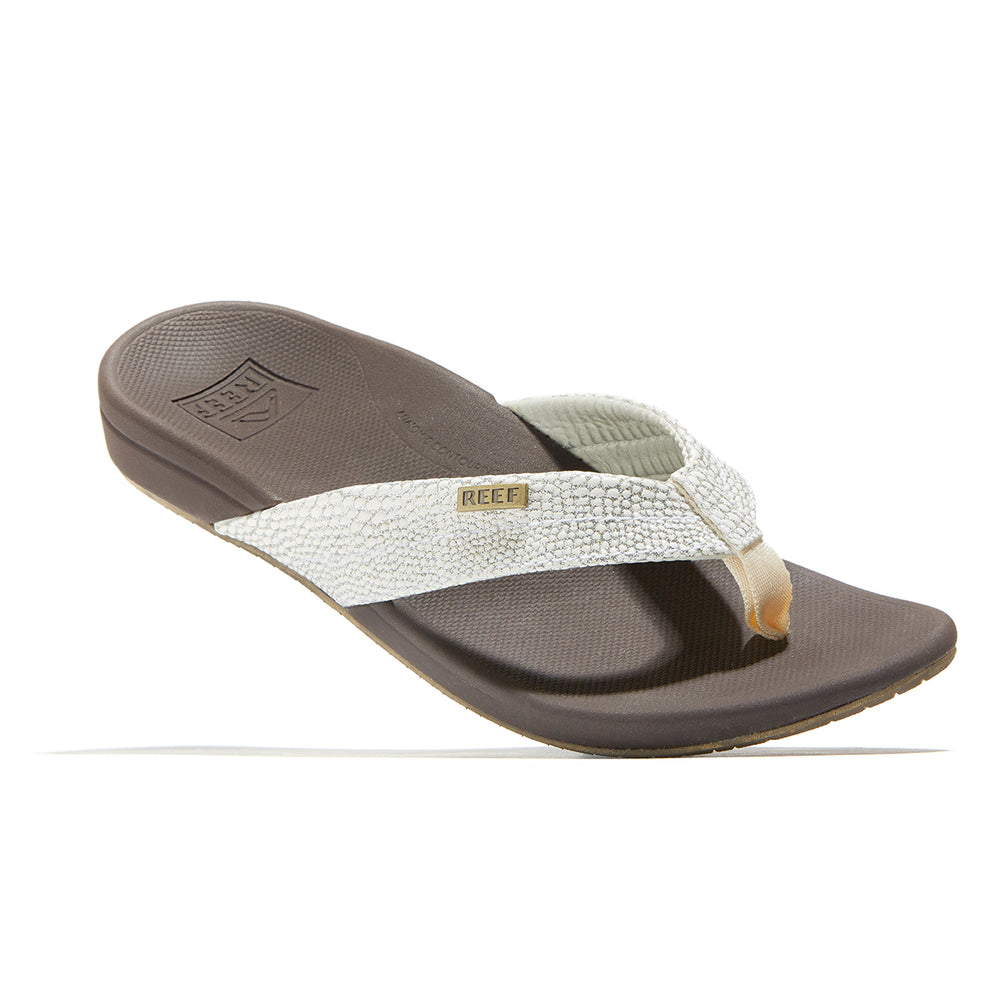 Reef Womens Reef Ortho-Spring Sandals in Brown/White ID N5qqbI43