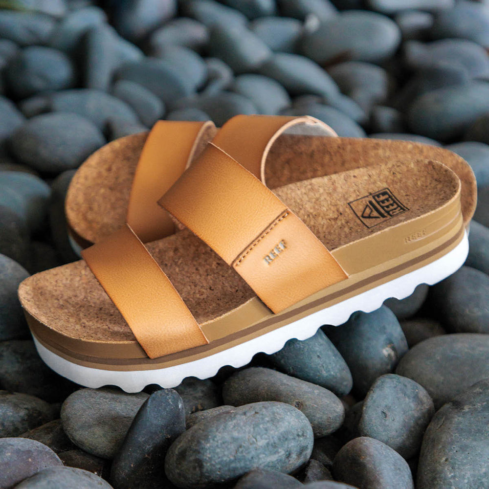 Reef Womens Cushion Vista Hi Slides in Natural ID NMONbGDL