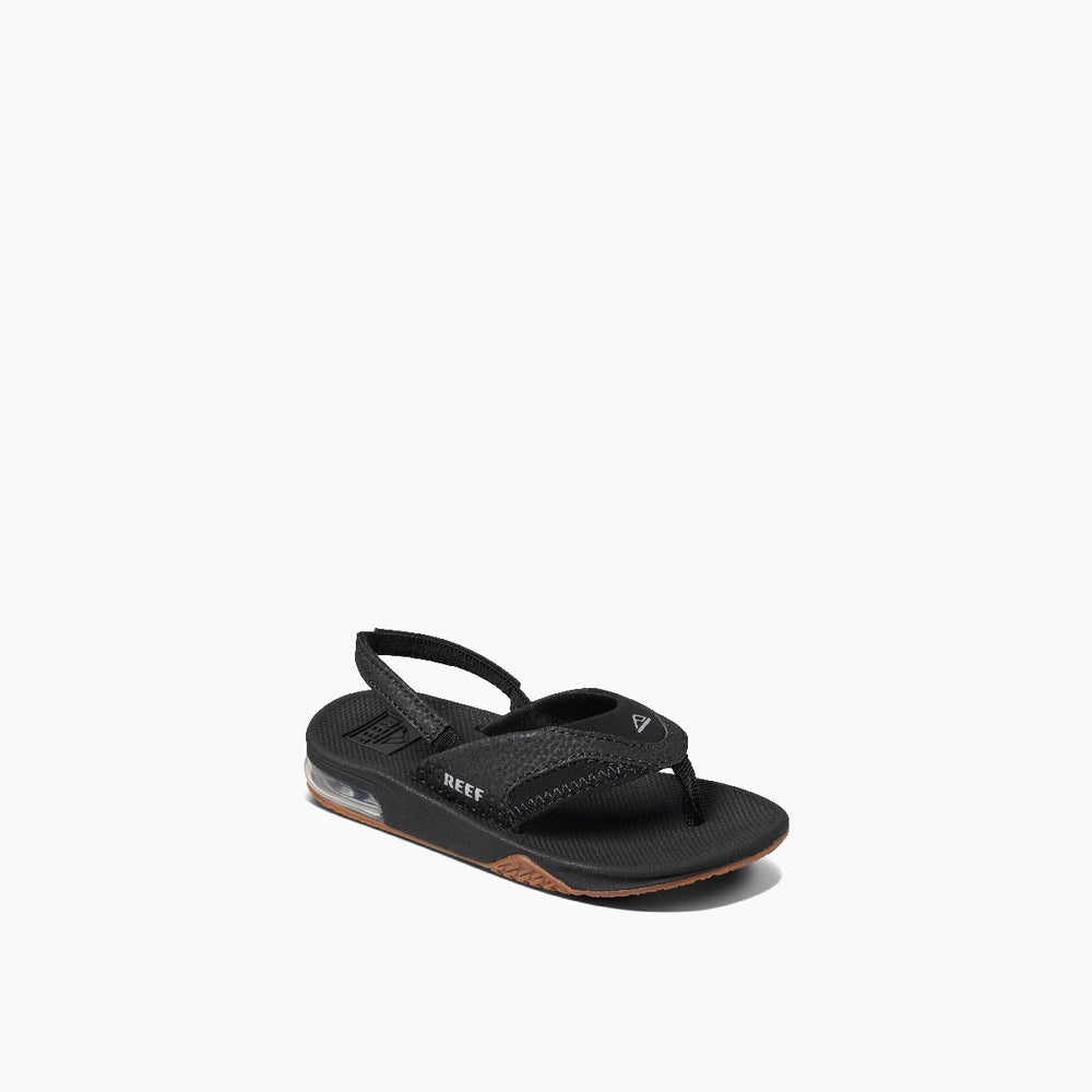 Reef Toddler Boys Fanning Sandals in Black/Silver ID O2M1lkOX