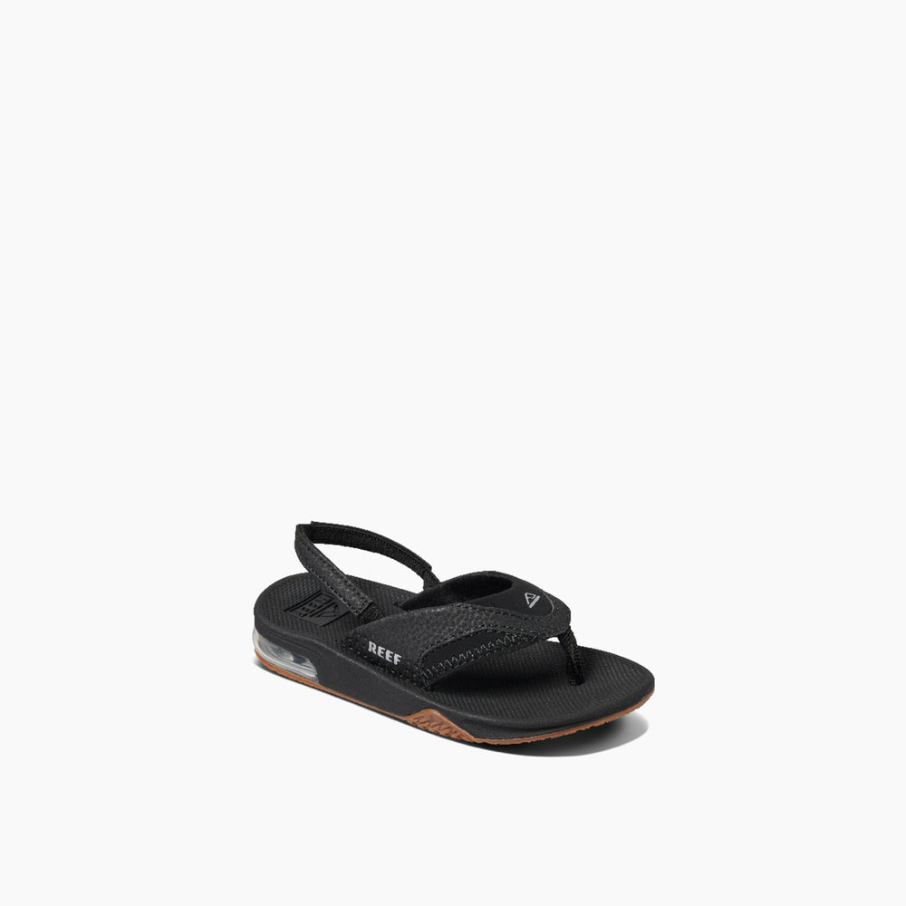 Reef Toddler Boys Fanning Sandals in Black/Silver ID O2M1lkOX