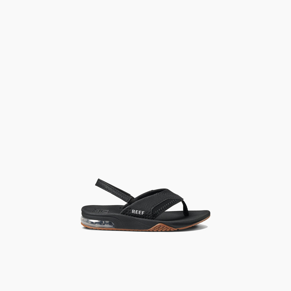 Reef Toddler Boys Fanning Sandals in Black/Silver ID O2M1lkOX