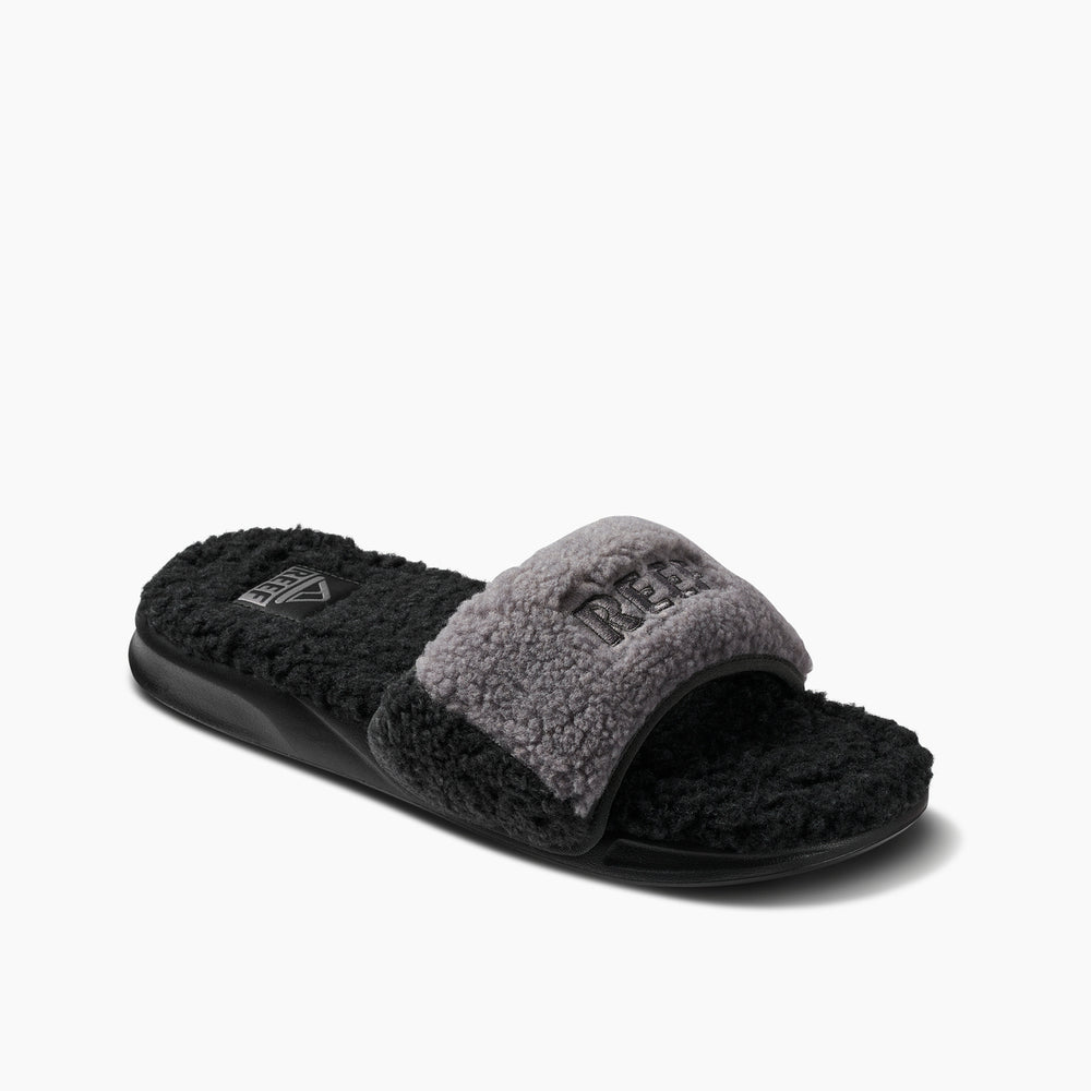 Reef Mens One Slide Chill Faux Shearling Sandals ID OXxy7xa4