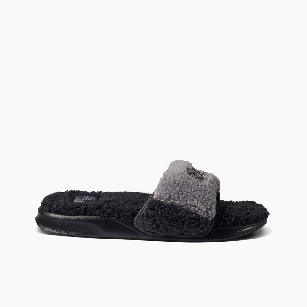 Reef Mens One Slide Chill Faux Shearling Sandals ID OXxy7xa4