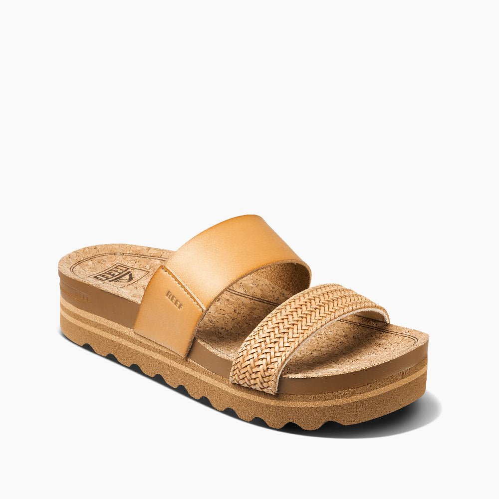 Reef Womens Cushion Vista Hi Slides in Natural Braid ID PaSEJVIR
